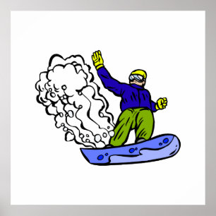 Poster Sillage de surf des neiges