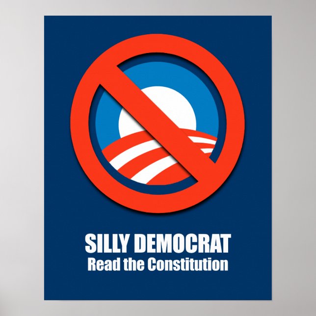 Poster Silly Democrat, Lire la Constitution (Devant)