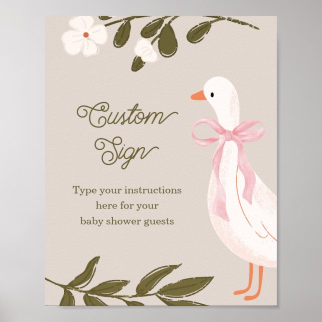 Poster Silly Goose Baby Shower Custom Tabletop Sign (Devant)