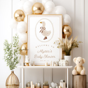 Poster Silly Goose Baby shower neutre genre Bienvenue