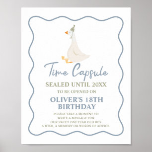 Poster Silly Goose Blue Vert 1er Anniversaire heure Capsu