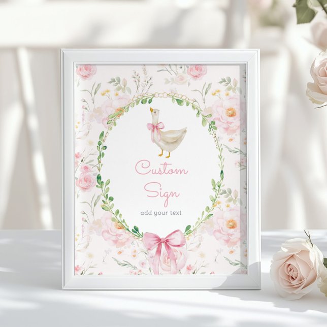 Poster Silly Goose Blush Pink Bow Custom (Créateur téléchargé)