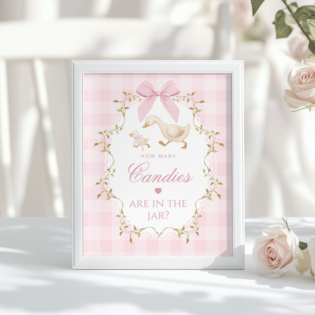 Poster Silly Goose How many candies Pink Gingham Bow (Créateur téléchargé)