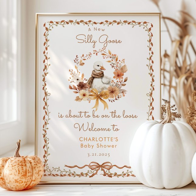 Poster Silly Goose Rustic Fall Baby Shower Welcome (Créateur téléchargé)