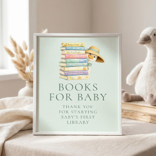 Poster Silly Goose Sage Livres pour Bébé Signe de Shower