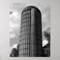 Silo du Midwest noir et blanc