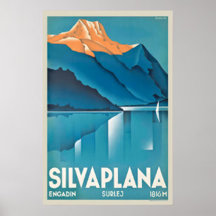 Poster Silvaplana Engadine Surlej Alpes suisses Suisse