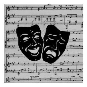 Poster Silver Art unit les masques de théâtre