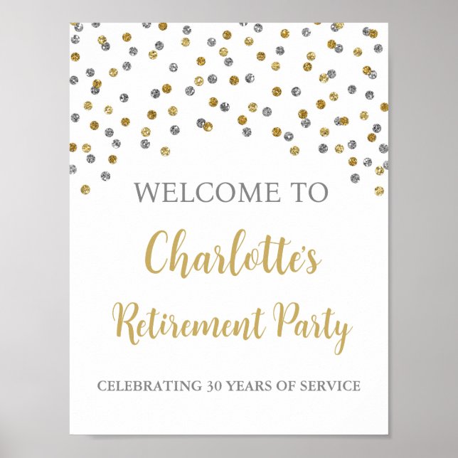 Poster Silver Gold Retraite Party 8,5x11 (Devant)