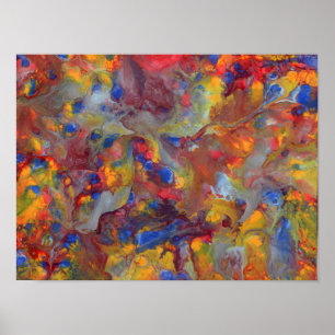 Poster Silver Streak Abstraite peinture acrylique