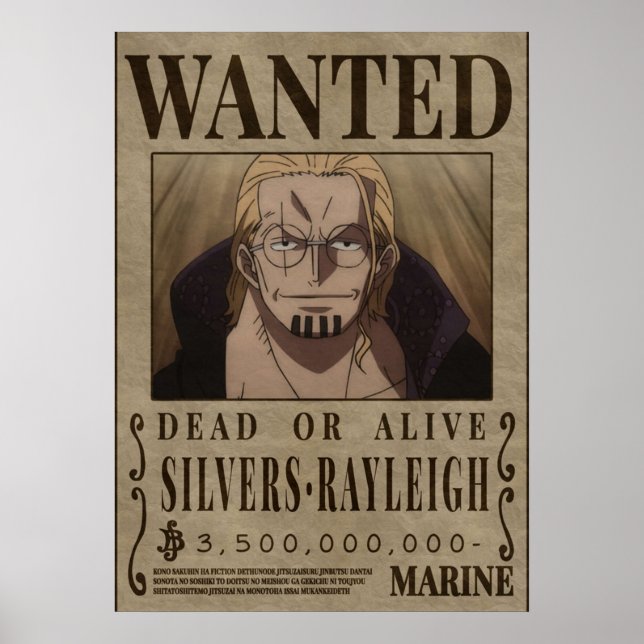 Poster Silvers Rayleigh Dark King One Piece Bounty Recher (Devant)