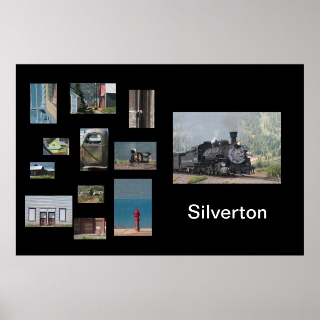 Poster Silverton Photo Collage de l'affiche de voyage Mod (Devant)