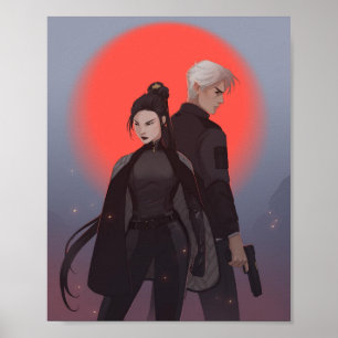 Poster Simon & Michiko - par Mona Finden