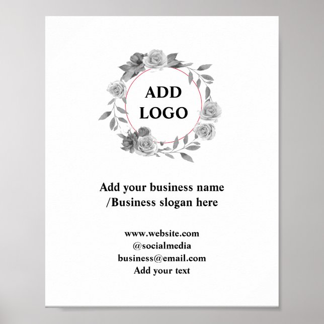 Poster Simple ajout minimal du nom de texte du logo (Devant)