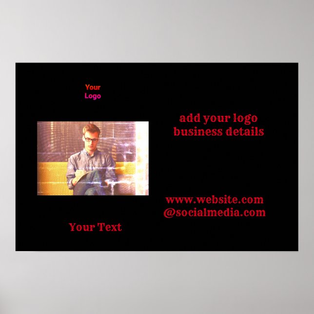 Poster Simple ajout minimal du nom de texte du logo (Devant)