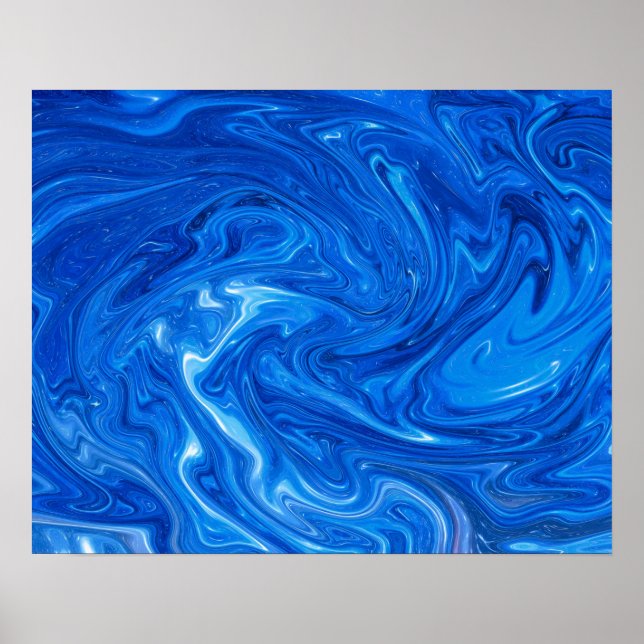 Poster Simple and Elegant Blue Marble Abstract Artwork | (Devant)