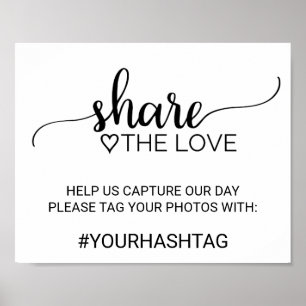 Poster Simple Black Calligraphy Share The Love Sign