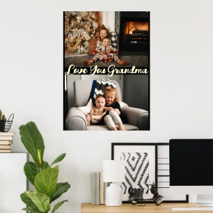 Poster Simple Black Love You Grand-mère Photo personnalis