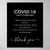 Simple Black & White Covid Safety Guidelines Party