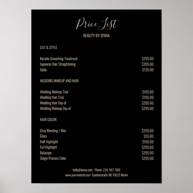 Poster simple blanc Beige Preishear (Devant)