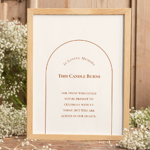 Poster Simple Boho Arch Mariage d'ivoire Cette bougie brû