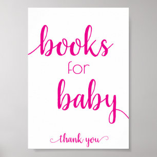 Poster Simple Books for Baby   Hot Pink Book Dropoff