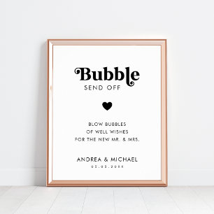 Poster Simple Bulle cardiaque rétro Envoi du signal Maria