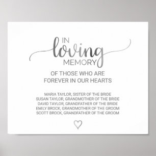 Poster Simple Calligraphie Argent Dans Symbole Mémoire Am