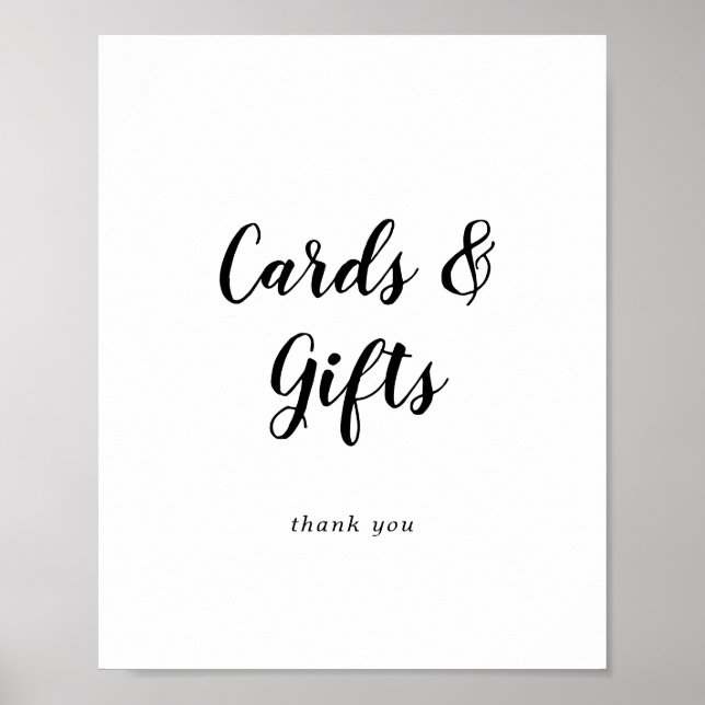 Poster Simple calligraphie Cartes de Mariage et Cadeaux S (Devant)