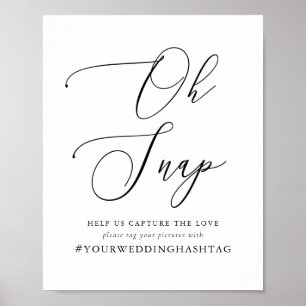 Poster Simple calligraphie Mariage russe Hashtag