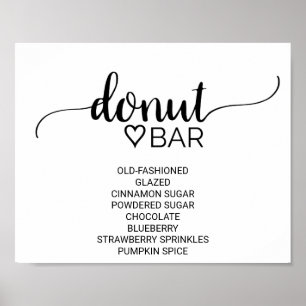 Poster Simple calligraphie noire Panneau barre de donut