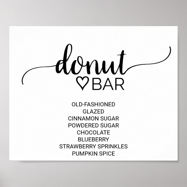 Poster Simple calligraphie noire Panneau barre de donut (Devant)