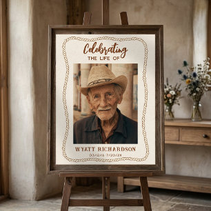 Poster Simple célébration de la vie de cow-boy western Fu