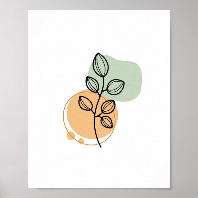 Poster Simple Chic minimaliste Abstrait Style Boho Floral (Devant)