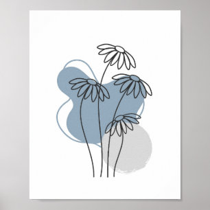 Poster Simple Chic minimaliste Abstrait Style Boho Floral