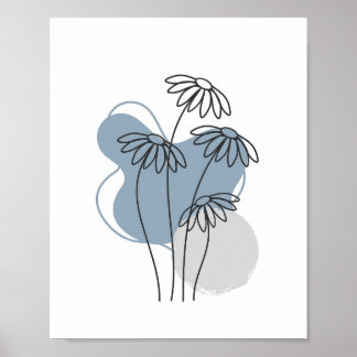 Poster Simple Chic minimaliste Abstrait Style Boho Floral