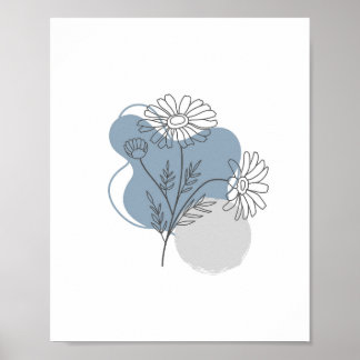 Poster Simple Chic minimaliste Abstrait Style Boho Floral