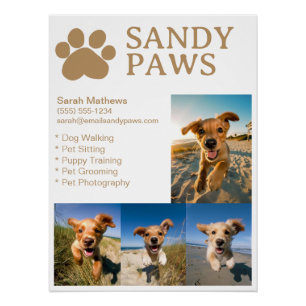Poster Simple Chien Marcher Animaux de compagnie Sitter P