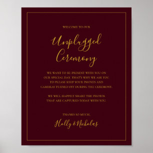 Poster Simple Christmas   Red Unplugged Ceremony Sign