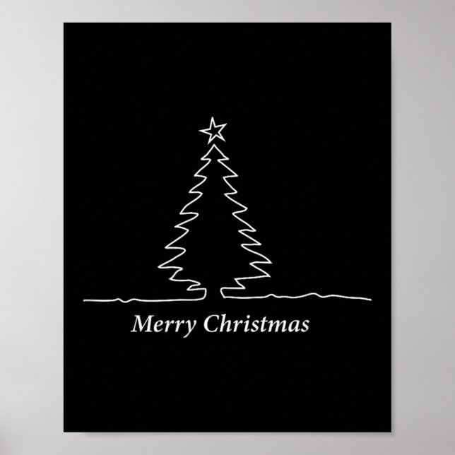 Poster Simple Christmas Tree Men, Women, Kids, Family Mat (Devant)