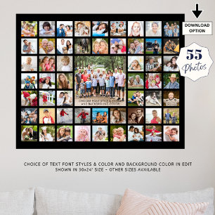 Poster Simple Collage de 55 Photos Couleur Personnalisée
