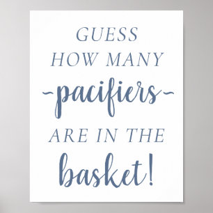 Poster Simple combien   Dusty Blue Jeu de devis