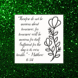 Poster Simple couplet de la Bible Noire et Blanc Botaniqu