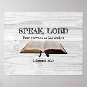 Poster Simple coutume Bible PARLER SEIGNEUR Rustique Chri