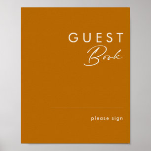 Poster Simple Desert   Burnt Orange Guest Book Sign