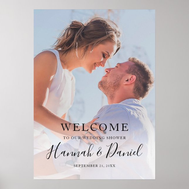 Poster Simple Design moderne Photo Couples Douche Accueil (Devant)