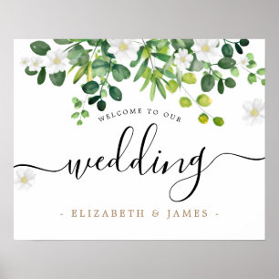 Poster Simple Élégant Écrit Botanique Verdure Mariage
