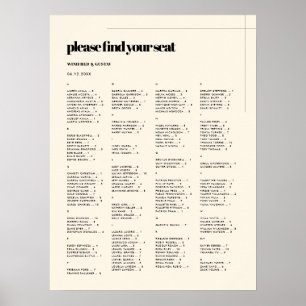 Poster Simple, élégant et chic, organigramme alphabétique
