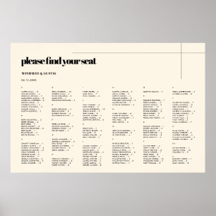 Poster Simple, élégant et chic, organigramme alphabétique