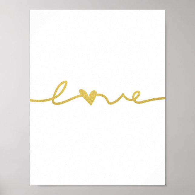 Poster simple Elegant Gold Love Script (Devant)